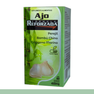 CAPS.D. REFORZADA® AJO, PEREJI, BAMBU, COLAGENO MAR. CJA.FCO.60pz Clave:2092