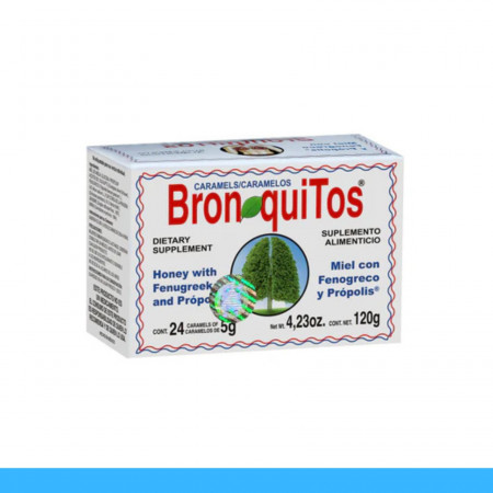 CARAMELOS BRONQUITOS® MIEL, EUCALIPTO Y FENOGRECO CJA.24pz Clave:1604