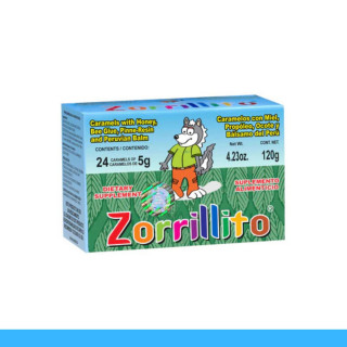 CARAMELOS ZORRILLITO® MIEL, PROPOLEO, OCOTE Y BALSAMO P. CJA.24pz Clave:1607