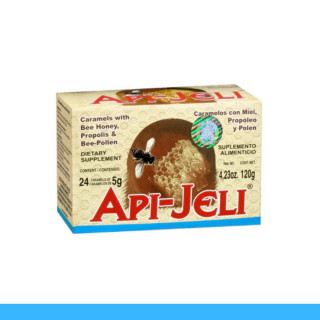 CARAMELOS API-JELI® MIEL, PROPOLEO Y POLEN CJA.24pz Clave:1611