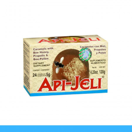 CARAMELOS API-JELI® MIEL, PROPOLEO Y POLEN CJA.24pz Clave:1611