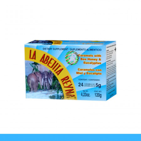 CARAMELOS LA ABEJITA REYNA® MIEL CON EUCALIPTO CJA.24pz Clave:1612