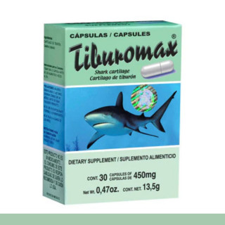 CAPS.D. TIBUROMAX® CARTILAGO DE TIBURON CJA.30pz Clave:1909
