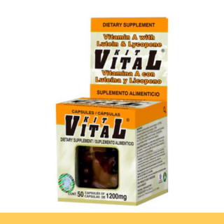 CAPS.B. KITVITAL® VITAMINA A, LUTEINA Y LICOPENO CJA.FCO.50pz Clave:1932