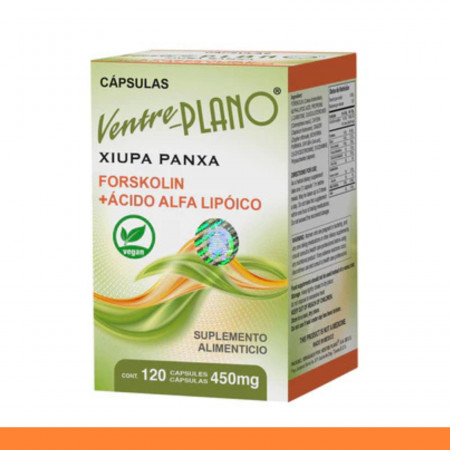 CAPS.D. VENTRE PLANO® FORSKOLIN Y ACIDO ALFA LIPOICO CJA.FCO.120pz Clave:2021
