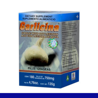 GRGS. GARLICINA® AJO Y LECITINA DE SOYA CJA.FCO.180pz Clave:4301