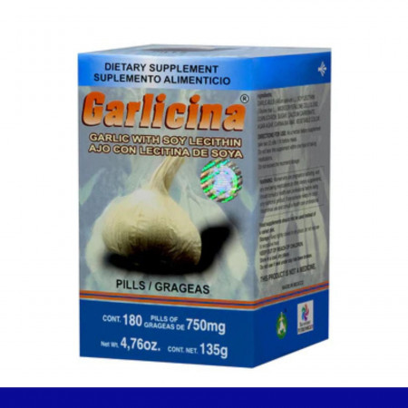 GRGS. GARLICINA® AJO Y LECITINA DE SOYA CJA.FCO.180pz Clave:4301