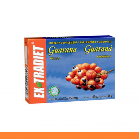 GRGS. EXTRADIET® SEMILLAS DE GUARANA CJA.60pz Clave:4331