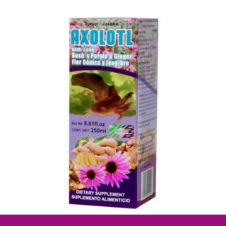 JARABE AXOLOTL® FLOR CONICA Y JENGIBRE CJA.FCO.250ml Clave:5402