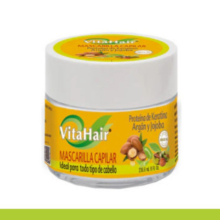 MASC.CAP. VITAHAIR® ARGAN, KERATINA Y JOJOBA FCO.236ml Clave:6404