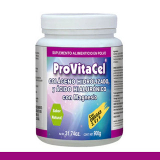PVO. PROVITACEL® COLAGENO H. AC.H. Y Mg SABOR NATURAL FCO.900g Clave:7108