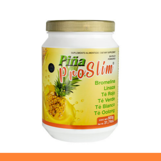PVO. PIÑA PRO SLIM® BROMELINA, LINAZA, TE R. Y TE V. FCO.900g Clave:7144