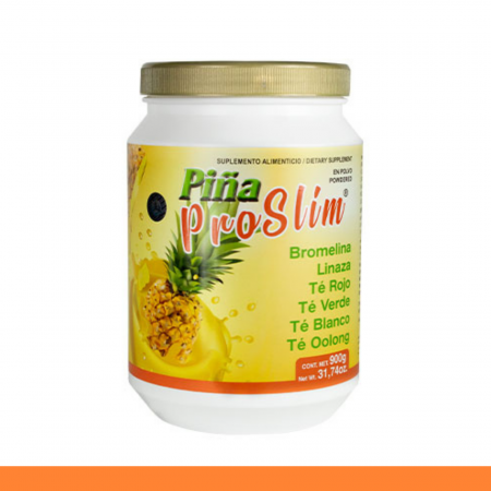 PVO. PIÑA PRO SLIM® BROMELINA, LINAZA, TE R. Y TE V. FCO.900g Clave:7144