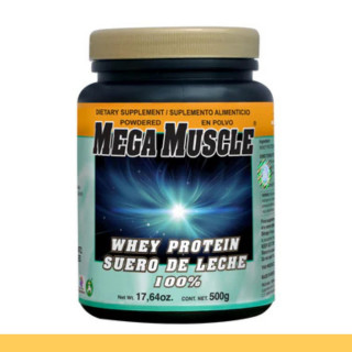 PVO. MEGAMUSCLE® SUERO DE LECHE FCO.500g Clave:7308