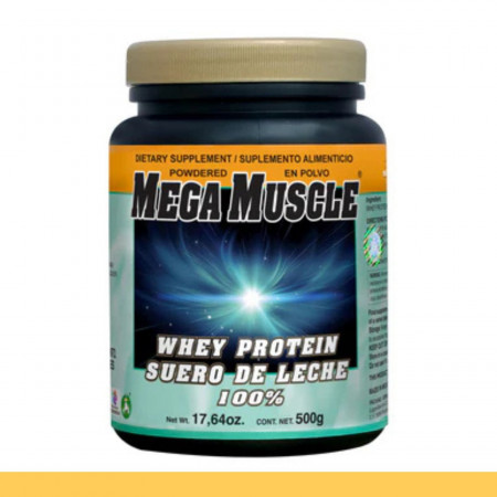 PVO. MEGAMUSCLE® SUERO DE LECHE FCO.500g Clave:7308