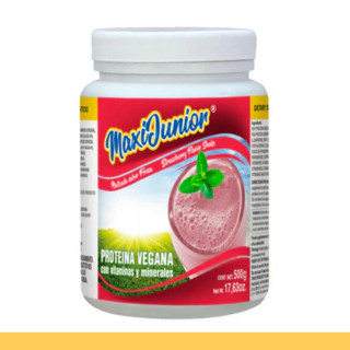 PVO. MAXIJUNIOR® PROTEINA VEGANA SABOR FRESA FCO.500g Clave:7328