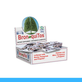 PALETAS BRONQUITOS® MIEL, EUCALIPTO Y FENOGRECO CJA.50pz Clave:7402
