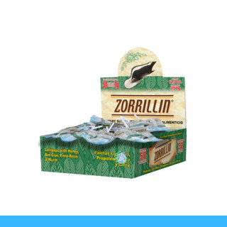 PALETAS ZORRILLIN® MIEL, PROPOLEO, OCOTE Y MIRRA CJA.50pz Clave:7410