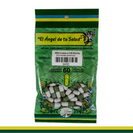 CAPS.D. FLOR CONICA con SERINA BSA.60pz Clave:2430