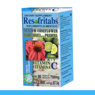 TABS. RESFRITABS® FLOR CONICA Y VITAMINA C CJA.FCO.90pz Clave:8501