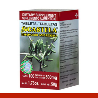 TABS. BIOCASTELA® CHAPARRO AMARGOSO CJA.FCO.100pz Clave:8507