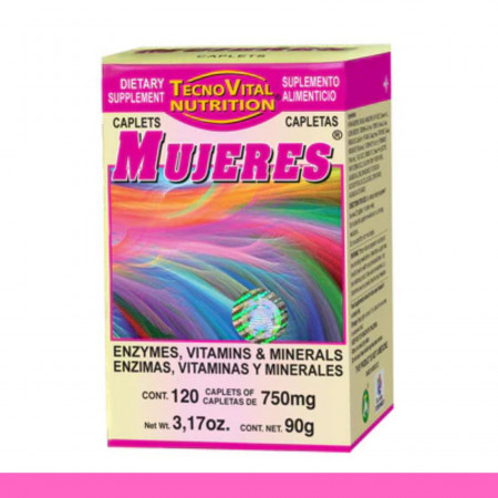 CAPLTS. MUJERES® ENZIMAS, VITAMINAS Y MINERALES CJA.FCO.120pz Clave:8526