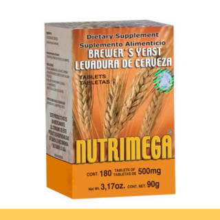 TABS. NUTRIMEGA® LEVADURA DE CERVEZA CJA.FCO.180pz Clave:8549