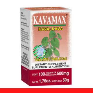TABS. KAVAMAX® KAVA KAVA RAIZ CJA.FCO.100pz Clave:8551