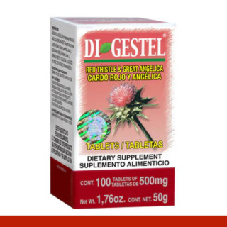 TABS. DIGESTEL® CARDO ROJO Y ANGELICA CJA.FCO.100pz Clave:8554