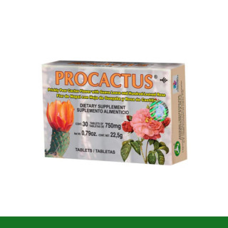 TABS. PROCACTUS® NOPAL FLOR, GUAYABA Y ROSA CAST. CJA.30pz Clave:8593