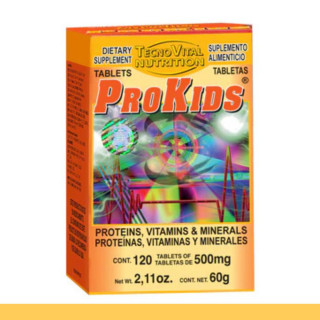 TABS. PROKIDS® PROTEINAS, VITAMINAS Y MINERALES CJA.FCO.120pz Clave:8597