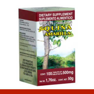 TABS. BIOQUINA® QUINA AMARILLA CJA.FCO.100pz Clave:8619