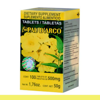 TABS. BIOPAU D'ARCO® PALO DE ARCO CJA.FCO.100pz Clave:8627