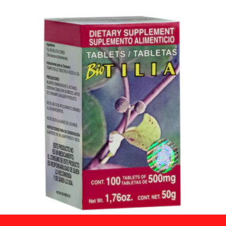 TABS. BIOTILIA® FLOR DE TILA DE BOLITA CJA.FCO.100pz Clave:8632