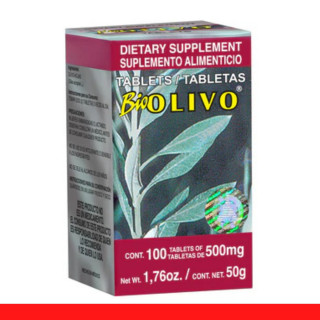 TABS. BIOOLIVO® HOJAS DE OLIVO CJA.FCO.100pz Clave:8637