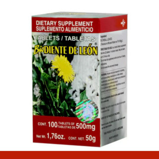 TABS. BIODIENTE DE LEON® DIENTE DE LEON CJA.FCO.100pz Clave:8641