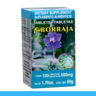 TABS. BIOBORRAJA® HOJAS DE BORRAJA CJA.FCO.100pz Clave:8643