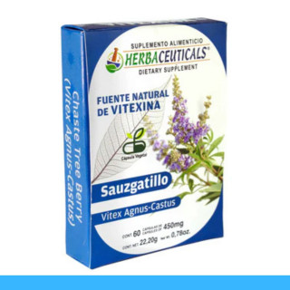 CAPS.D. HERBACEUTICALS® SAUZGATILLO, VITEXINA CJA.60pz Clave:2065