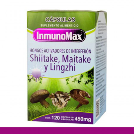 CAPS.D. INMUNOMAX® SHIITAKE, MAITAKE LINGZHI CJA.FCO.120pz Clave:2081