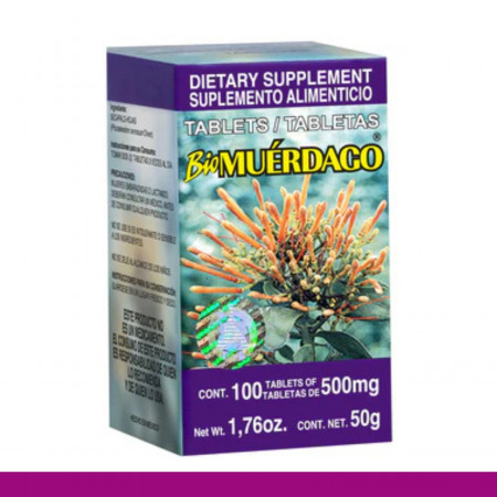 TABS. BIOMUERDAGO® HOJAS DE SECAPALO CJA.FCO.100pz Clave:8647