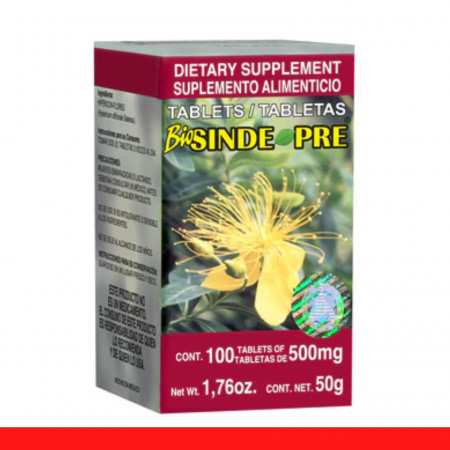 TABS. BIOSINDEPRE® HIERICO FLORES CJA.FCO.100pz Clave:8649