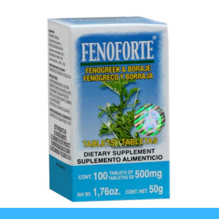 TABS. FENOFORTE® FENOGRECO Y BORRAJA CJA.FCO.100pz Clave:8675