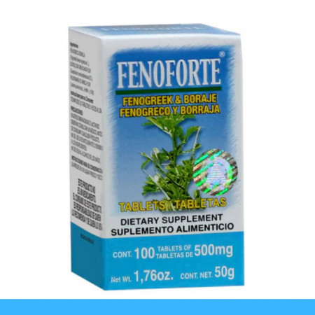 TABS. FENOFORTE® FENOGRECO Y BORRAJA CJA.FCO.100pz Clave:8675