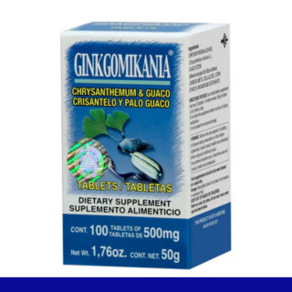 TABS. GINKGOMIKANIA® CRISANTELO Y PALO GUACO CJA.FCO.100pz Clave:8676