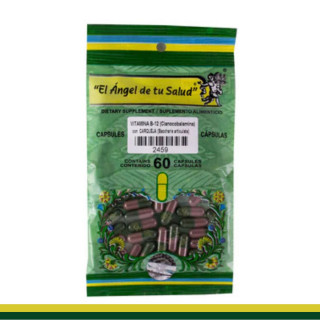 CAPS.D. CARQUEJA con VITAMINA B12  BSA.60pz Clave:2459