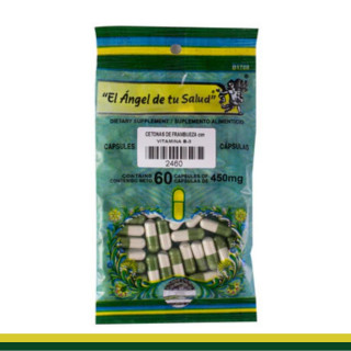 CAPS.D. CETONAS DE FRAMBUEZA con VITAMINA B3 BSA.60pz Clave:2460