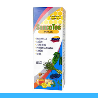 JARABE SAUCOTOS® MALOJILLO, SAUCO, JENGIBRE Y P. CJA.FCO.500ml Clave:5436