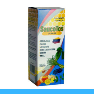 JARABE SAUCOTOS® MALOJILLO, SAUCO, JENGIBRE Y P. CJA.FCO.250ml Clave:3502