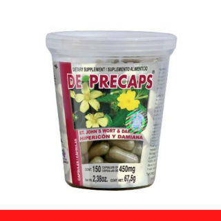 CAPS.D. DEPRECAPS® HIPERICON Y DAMIANA VASO 150pz Clave:2078
