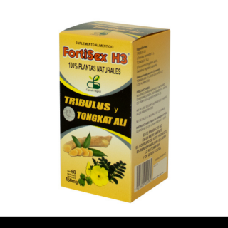 CAPS.D. FORTISEX H3® TRIBULUS Y TONGKAT ALI CJA.FCO.60pz Clave:2228